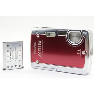 【返品保証】 オリンパス Olympus μ 725 SW レッド 3.0x バッテリー付き コンパクトデジタルカメラ  s4876(コンパクトデジタルカメラ)