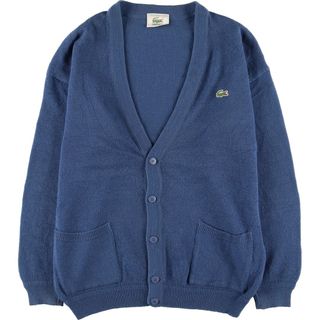 ラコステ(LACOSTE)の古着 80年代 ラコステ LACOSTE ウール×アクリルニットカーディガン フランス製 メンズXL ヴィンテージ /eaa405968(カーディガン)