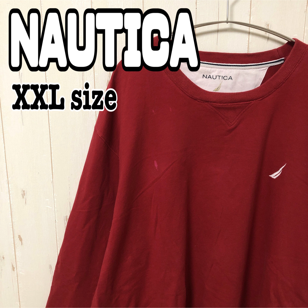 NAUTICA(ノーティカ)のNAUTICA ノーティカ XXL ビッグシルエット ロンt 長袖 赤 海外古着 メンズのトップス(Tシャツ/カットソー(七分/長袖))の商品写真