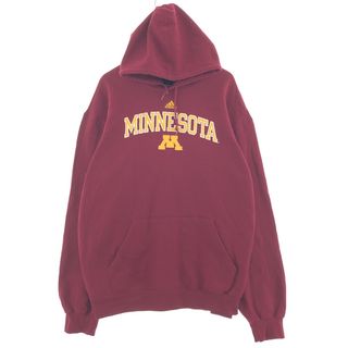 アディダス(adidas)の古着 アディダス adidas MINNESOTA,TWIN CITIES ミネソタ大学 カレッジ スウェットプルオーバーパーカー メンズXXL /taa002543(スウェット)