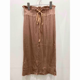 ダブルクローゼット(w closet)のwcloset ランダムワイドリブレースアップスカート　スカート　リブ　(ロングスカート)