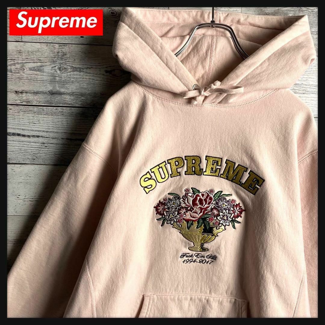 Supreme - 【即完売モデル】シュプリーム☆ 花柄 刺繍ロゴ アーチロゴ