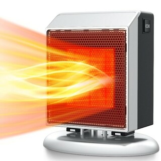 【セラミックファンヒーター】コンパクト 速暖 900W 省エネ 2段階温度調整(ファンヒーター)