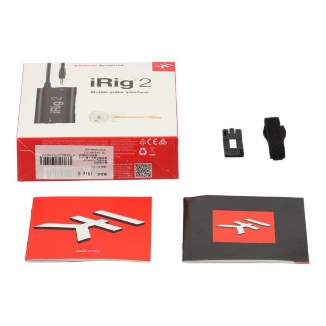 <br>IK MULTIMEDIA  アイケーマルチメディア/モバイルインターフェース/iRig 2/IK000067/00671000011114753/楽器関連/Bランク/77【中古】 楽器のレコーディング/PA機器(エフェクター)の商品写真