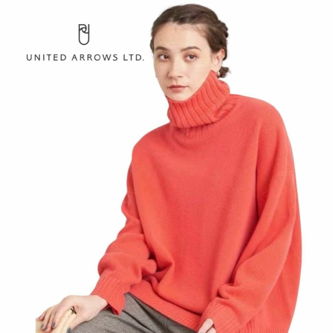 BEAUTY&YOUTH UNITED ARROWS(ビューティアンドユースユナイテッドアローズ)の最終【極美品】ビューティー&ユース ウールカシミヤ タートルネックニット ピンク レディースのトップス(ニット/セーター)の商品写真