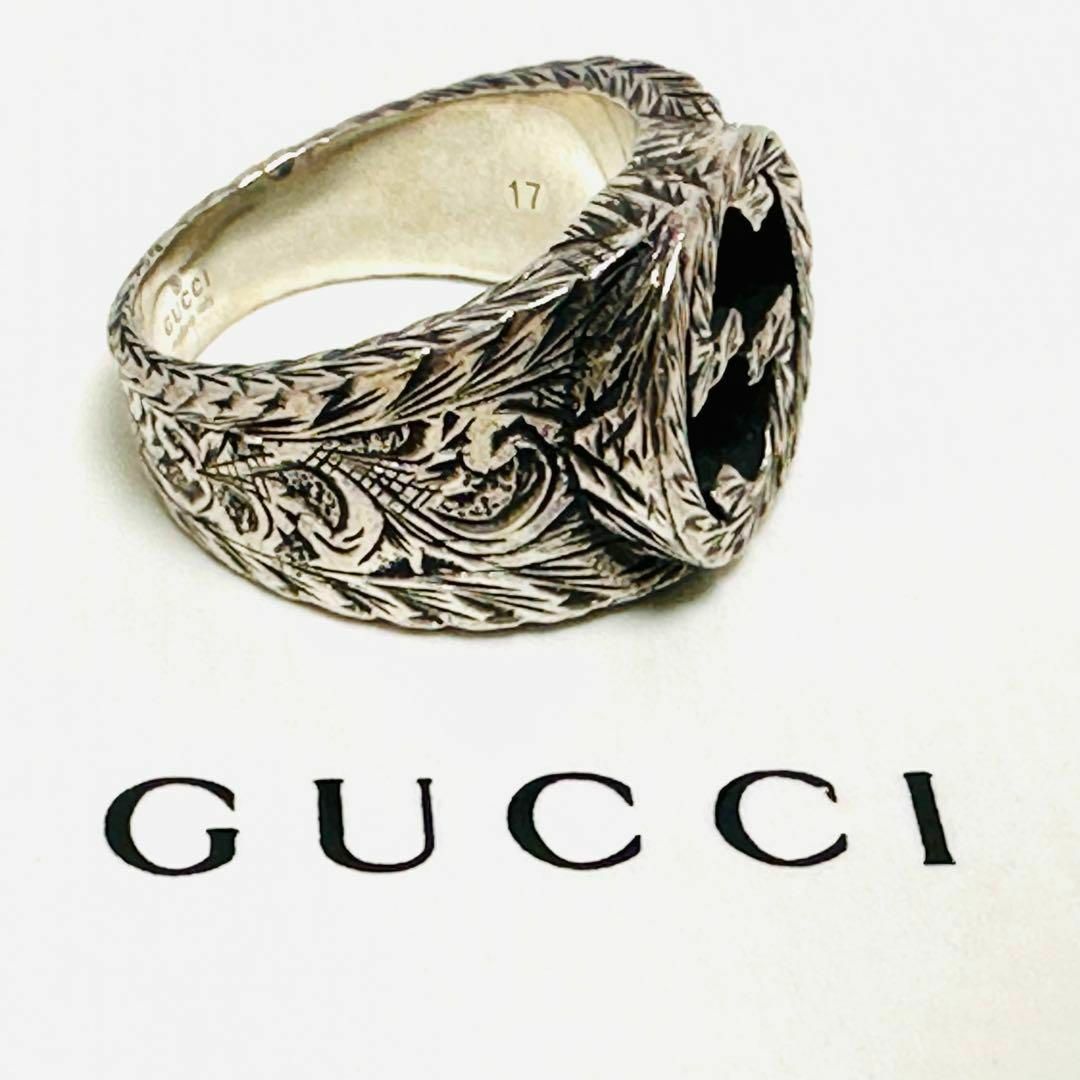 Gucci(グッチ)の極美品✨グッチ リング 17号 SV925 インターロッキングG アラベスク レディースのアクセサリー(リング(指輪))の商品写真