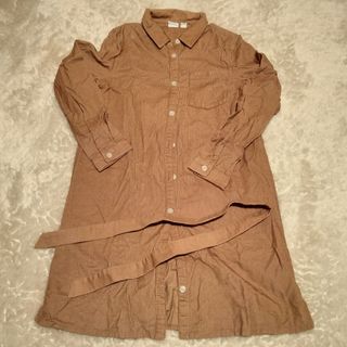 ギャップキッズ(GAP Kids)のGAPKIDS　M １３０ シャツワンピ　ベージュ　コーデュロイ(ワンピース)