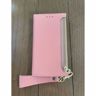 新品 未使用 iPhone12 mini ケース 手帳型 ピンク 本革加工(iPhoneケース)