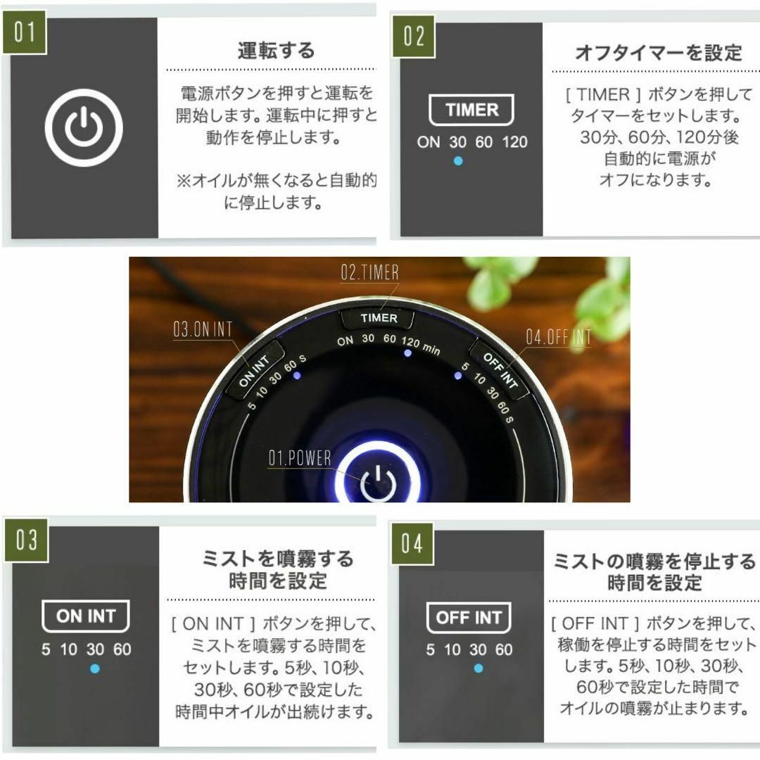 アロマディフューザー 水なし 癒し USB コンセント アロマ ネブライザー コスメ/美容のリラクゼーション(アロマディフューザー)の商品写真