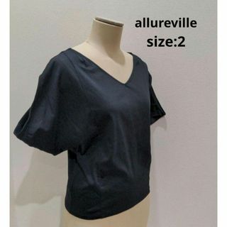 アルアバイル(allureville)のアルアバイル allureville デザイン カットソー トップス ブラック(Tシャツ(半袖/袖なし))