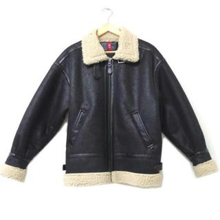 <br>ALPHA INDUSTRIES アルファインダストリーズ/フェイクレザージャケット フェイクムートン B-3 ブラック/TA7131-075/M/レディースアウター/ABランク/77【中古】(ロングコート)