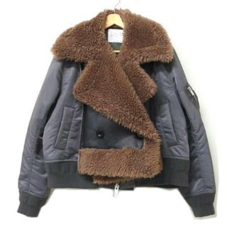 sacai サカイ/ファイクシアリング ナイロンツイル ブルゾン グレー/22-06407-015/2/レディースアウター/ABランク/77【中古】(ロングコート)