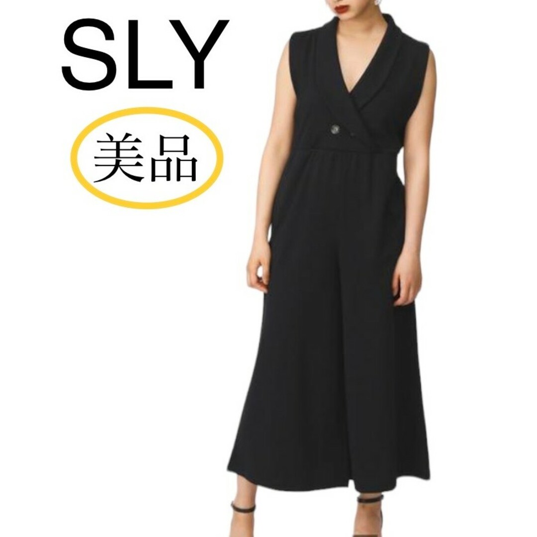 SLY(スライ)の美品 SLY  LOOSELY オールインワン ブラック サイズ1 レディースのパンツ(オールインワン)の商品写真