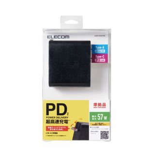 エレコム(ELECOM)のエレコム　AC充電器　ACDC-PD0257BK(バッテリー/充電器)