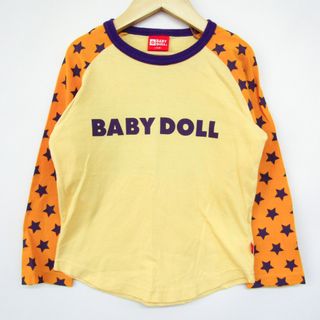 ベビードール 長袖Tシャツ ラグランT ロゴT キッズ 男の子用 110サイズ オレンジ BABYDOLL(Tシャツ/カットソー)