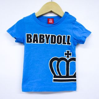 ベビードール 半袖Tシャツ バックプリント 肩スナップ ベビー 男の子用 80サイズ ブルー BABYDOLL(Ｔシャツ)