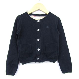 バーバリー(BURBERRY)のバーバリー 長袖カーディガン クルーネック キッズ 女の子用 6Y 116cmサイズ ブラック BURBERRY(カーディガン)