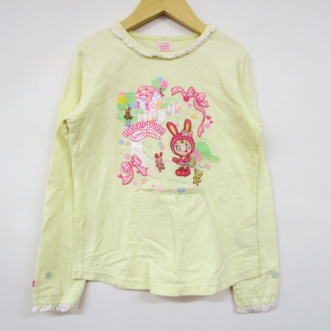 メゾピアノ 長袖Tシャツ ベリーちゃん レース キッズ 女の子用 140サイズ イエロー mezzo piano キッズ/ベビー/マタニティのキッズ服女の子用(90cm~)(Tシャツ/カットソー)の商品写真