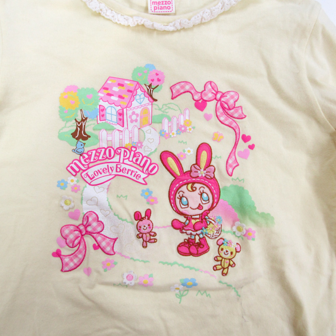 メゾピアノ 長袖Tシャツ ベリーちゃん レース キッズ 女の子用 140サイズ イエロー mezzo piano キッズ/ベビー/マタニティのキッズ服女の子用(90cm~)(Tシャツ/カットソー)の商品写真