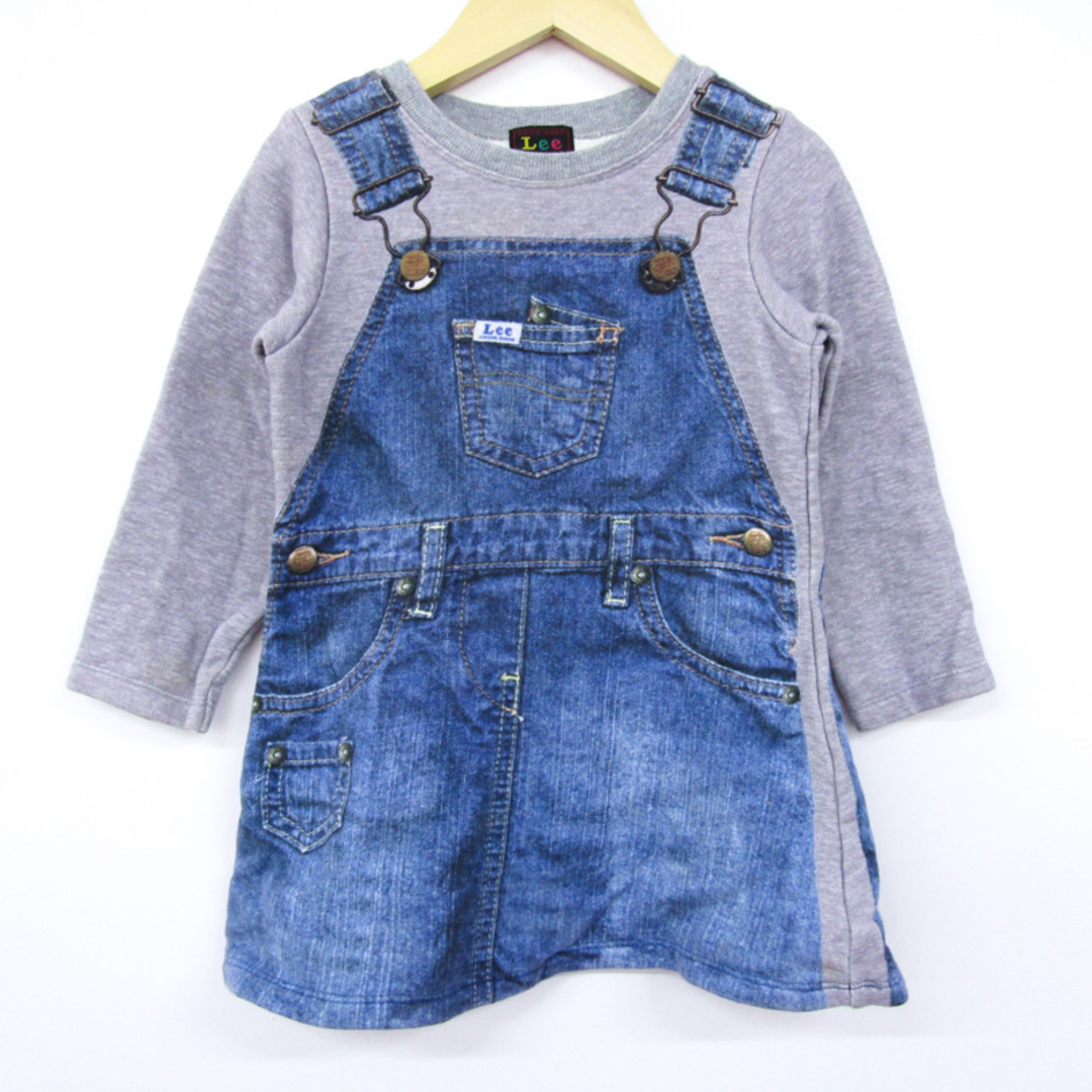 Lee(リー)のリー ワンピース ジャンパースカート風 キッズ 女の子用 110サイズ ブルー Lee キッズ/ベビー/マタニティのキッズ服女の子用(90cm~)(ワンピース)の商品写真