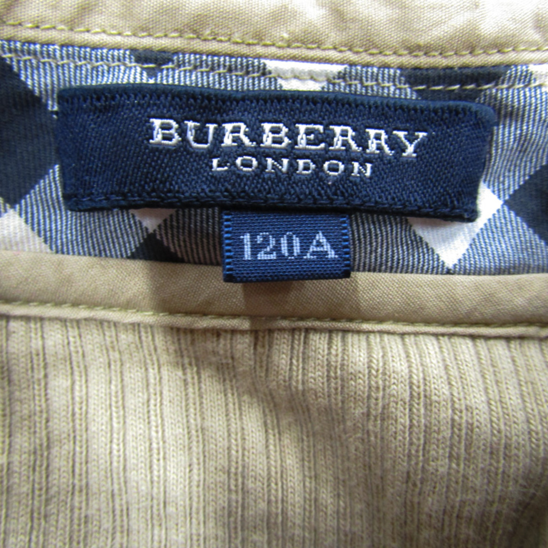 BURBERRY(バーバリー)のバーバリー 長袖シャツ ハーフジップ ミリタリー キッズ 男の子用 120Aサイズ カーキ BURBERRY キッズ/ベビー/マタニティのキッズ服女の子用(90cm~)(その他)の商品写真