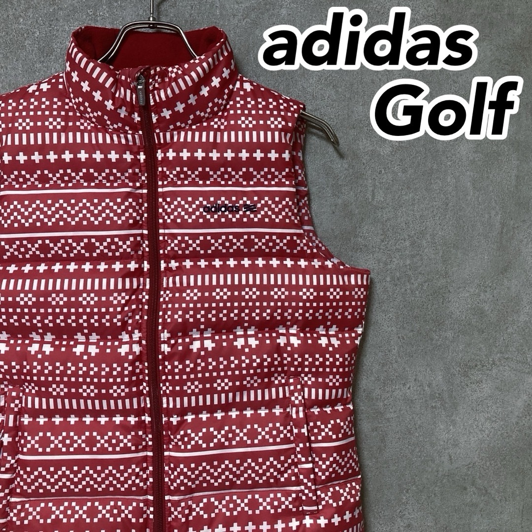 adidas(アディダス)のadidas golf アディダス 総柄 ダウン ベスト ジャケット ウェア スポーツ/アウトドアのゴルフ(ウエア)の商品写真