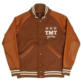 ティーエムティー(TMT)のMarbles TMT コラボ　Varsity Jacket   BROWN L(スタジャン)