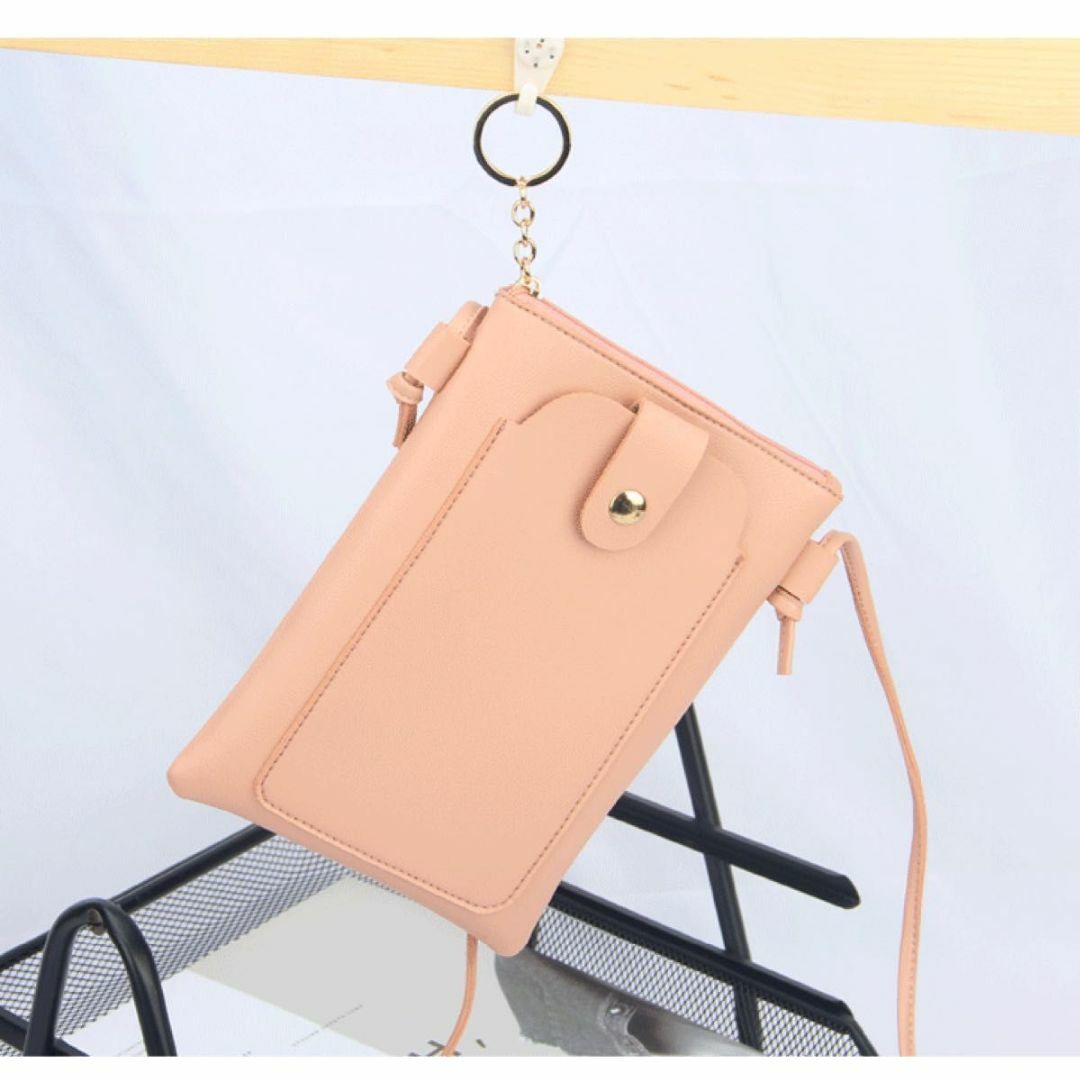 スマホポーチ　ミニポシェット ミニショルダー ピンク　サコッシュ ピンク　 レディースのバッグ(ボディバッグ/ウエストポーチ)の商品写真