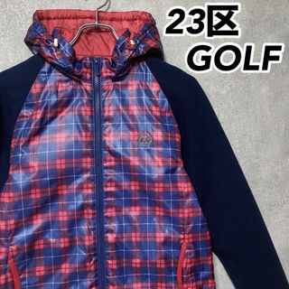 ニジュウサンク(23区)の23区GOLF ニジュウサンクゴルフ ウール 中綿 ジャケット チェック柄(ウエア)