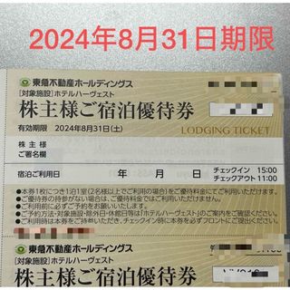 株主優待券　東急不動産ホールディングス　宿泊共通券(宿泊券)