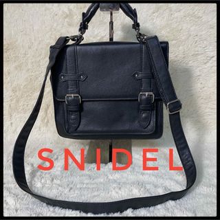 スナイデル(SNIDEL)のスナイデル　snidel  ショルダー　ハンドバッグ　2way  ブラックレザー(ショルダーバッグ)