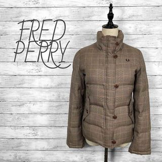 フレッドペリー(FRED PERRY)のフレッドペリー チェック柄 ダウンジャケット ブラウン レディース Mサイズ(ダウンジャケット)