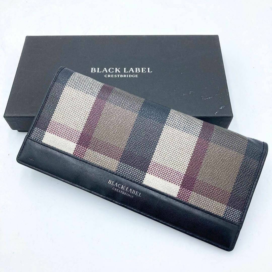 なお開封済みですが未使用です【新品未使用】BLACK LABEL CRESTBRIDGE 長財布(黒)