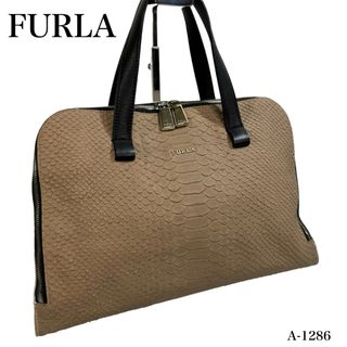 フルラ(Furla)の美品✨FURLA フルラ　ハンドバッグ　パイソン(ハンドバッグ)