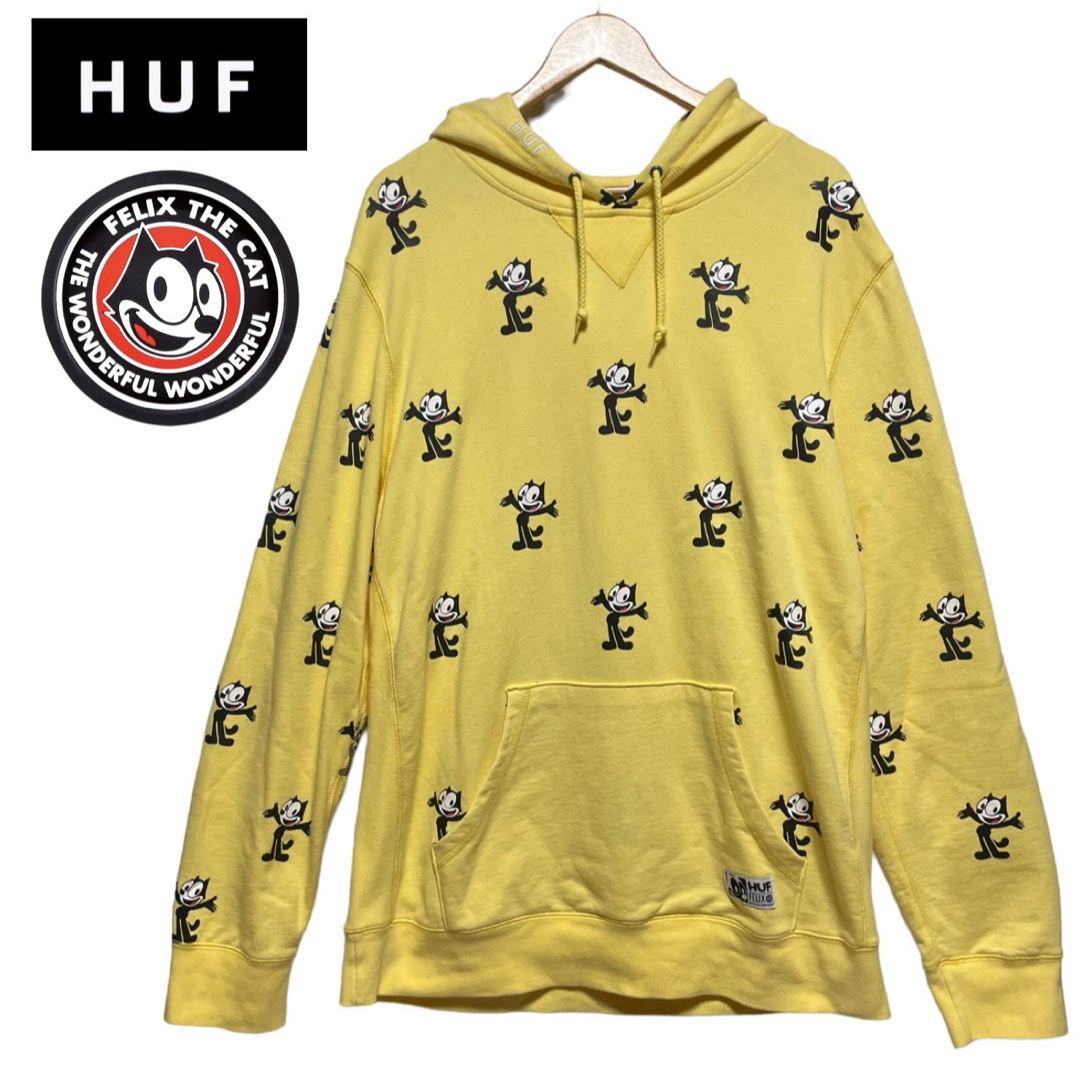 ブランドHUFハフ【希少】HUF ハフ  FELIX フィリックス コラボ  パーカー 総柄 L