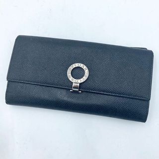 ブルガリ(BVLGARI)のブルガリ レザーウォレット 本革 長財布 ブラック メンズ レディース(長財布)