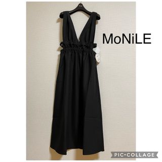 スコットクラブ(SCOT CLUB)の【新品】MoNiLE モニーレ ロングジャンスカ ウエストゴム ギャザー 黒(ロングワンピース/マキシワンピース)