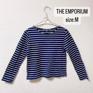 ジエンポリアム(THE EMPORIUM)のTHE EMPORIUM    ボーダー   カットソー　長袖　ネイビー　M(カットソー(長袖/七分))