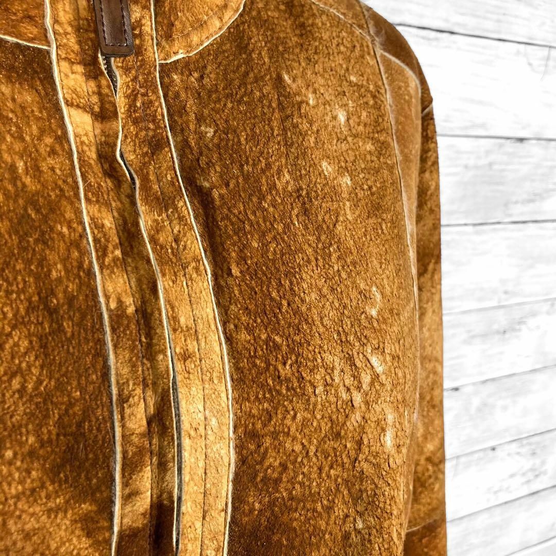Agnona(アニオナ)のアニオナ ラビットファームートンジャケット ブラウン イタリア製 レディース レディースのジャケット/アウター(毛皮/ファーコート)の商品写真