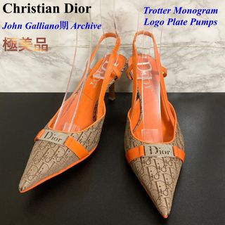 クリスチャンディオール(Christian Dior)の【極美品 00S】Christian Dior トロッター×ロゴプレートパンプス(ハイヒール/パンプス)