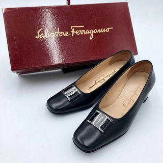 サルヴァトーレフェラガモ(Salvatore Ferragamo)のサルヴァトーレフェラガモ ローズウッド レザーパンプス ガンチーニ 4サイズ(ハイヒール/パンプス)