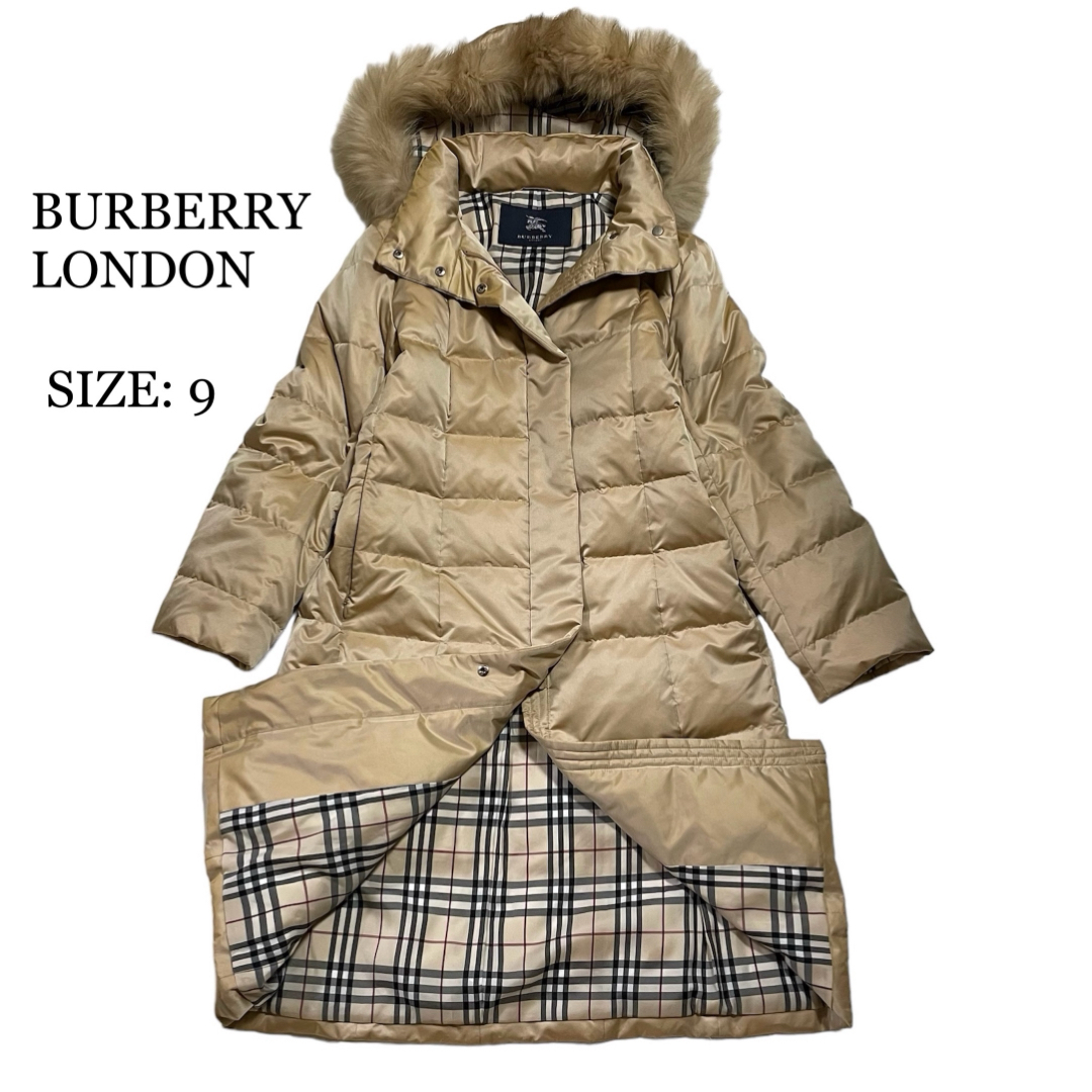 BURBERRY(バーバリー)の美品♪バーバリーロンドン ロングダウンコート ベージュ ノバチェック レディースのジャケット/アウター(ダウンコート)の商品写真