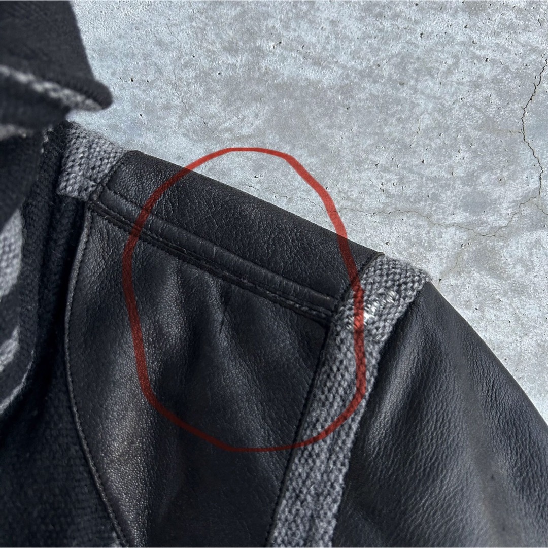 AYUITE(アユイテ)のAyuite ハイネック スタジャン 黒 チマヨ オルテガ ラムレザー メンズのジャケット/アウター(スタジャン)の商品写真