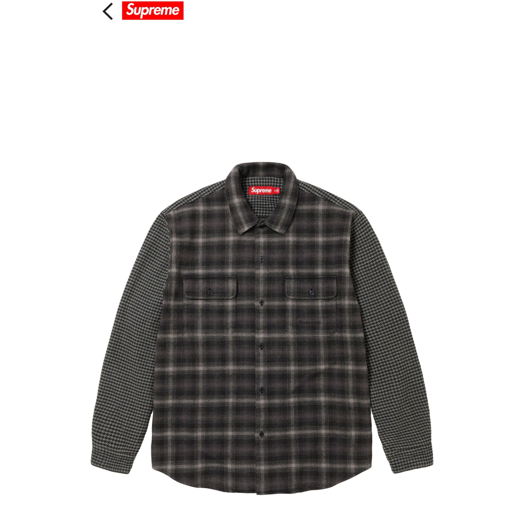 メンズsupreme Houndstooth Plaid Flannel Shirt