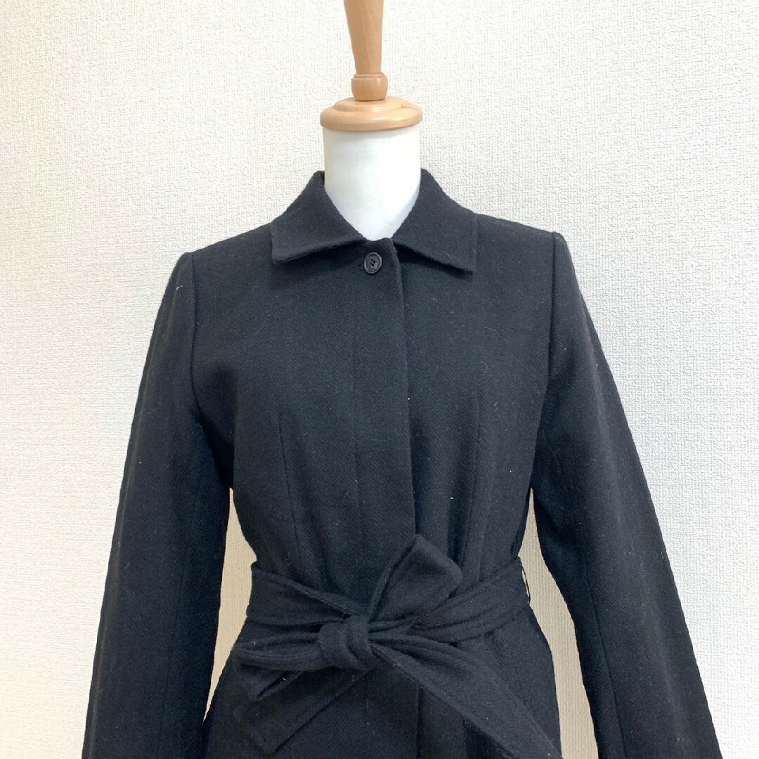 fassette　ジャケット　XL　ブラック　ベルトリボン　きれいめ　毛　ポリ レディースのジャケット/アウター(その他)の商品写真