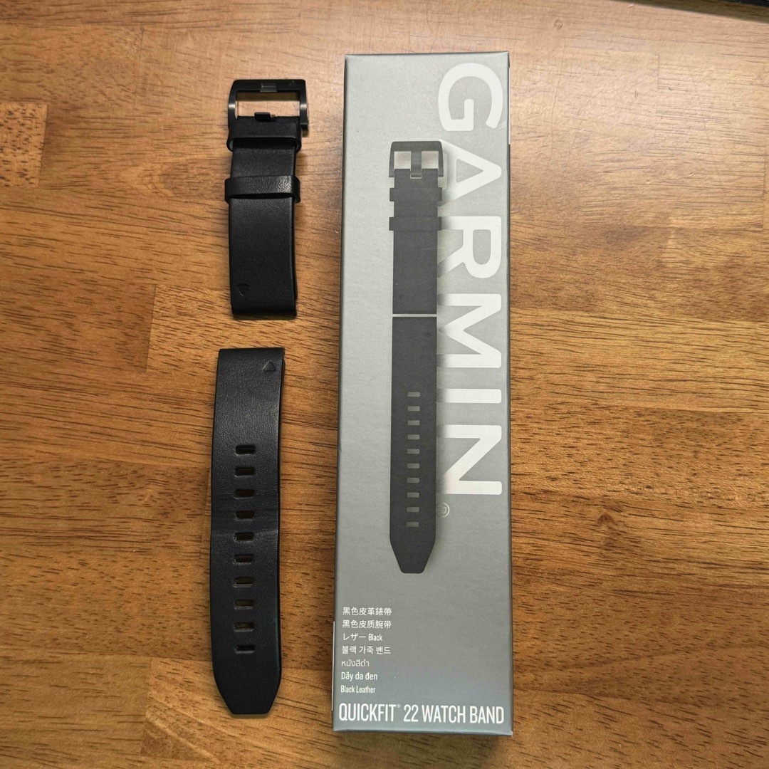 GARMIN(ガーミン)のGarmin Quickfit 22mm レザーバンド ブラック メンズの時計(レザーベルト)の商品写真