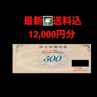 最新⭐️SRSホールディングス　12,000円分　株主優待券　匿名配送(レストラン/食事券)
