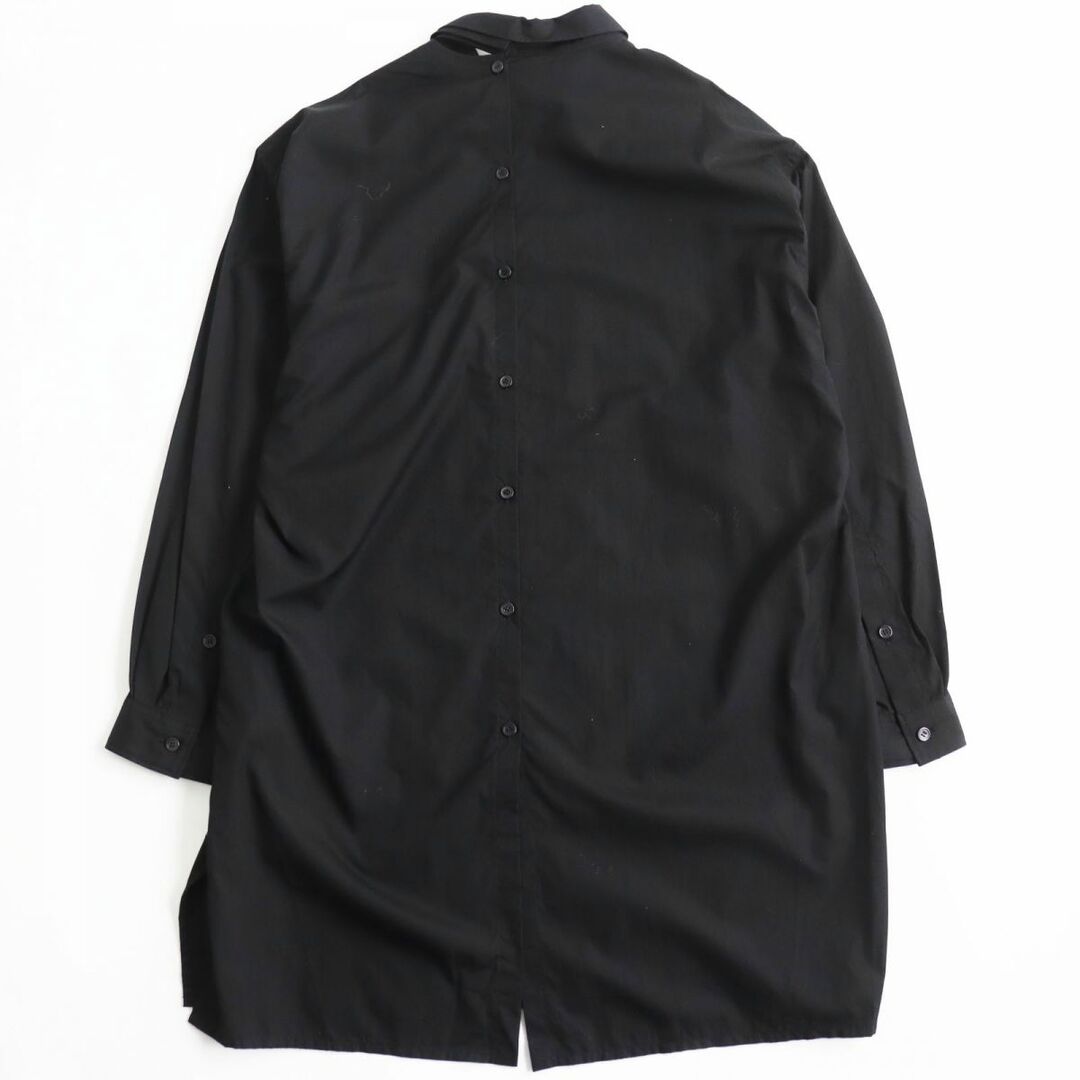 未使用品●Yohji Yamamoto POUR HOMME ヨウジヤマモト プールオム HN-B78-049 長袖 刺繍ロングシャツ ブラック 2  日本製 正規品 メンズ