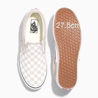 ヴァンズ(VANS)の27.5cm US企画【VANS 】スリッポン チェッカー×ベージュ(スニーカー)