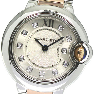 カルティエ(Cartier)のカルティエ CARTIER WE902030 バロンブルーSM 11Pダイヤ クォーツ レディース 良品 保証書付き_780885(腕時計)